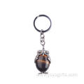 Charms Gemstone Alloy Car Keychain Owl Pendant